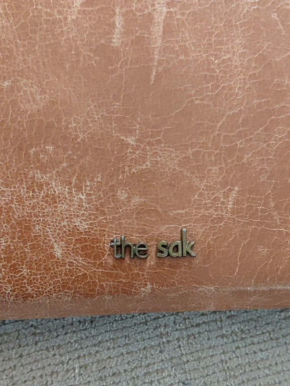 The Sak Tan Leather Zip Wallet Genuine Leather Accordian Wallet Clutch